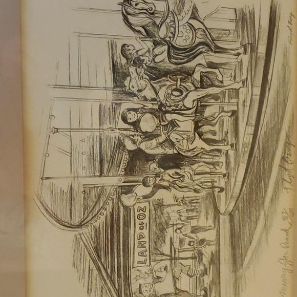 Floyd Berg Numbered Pencil Sketch Merry Go Round - Picture 7 of 7